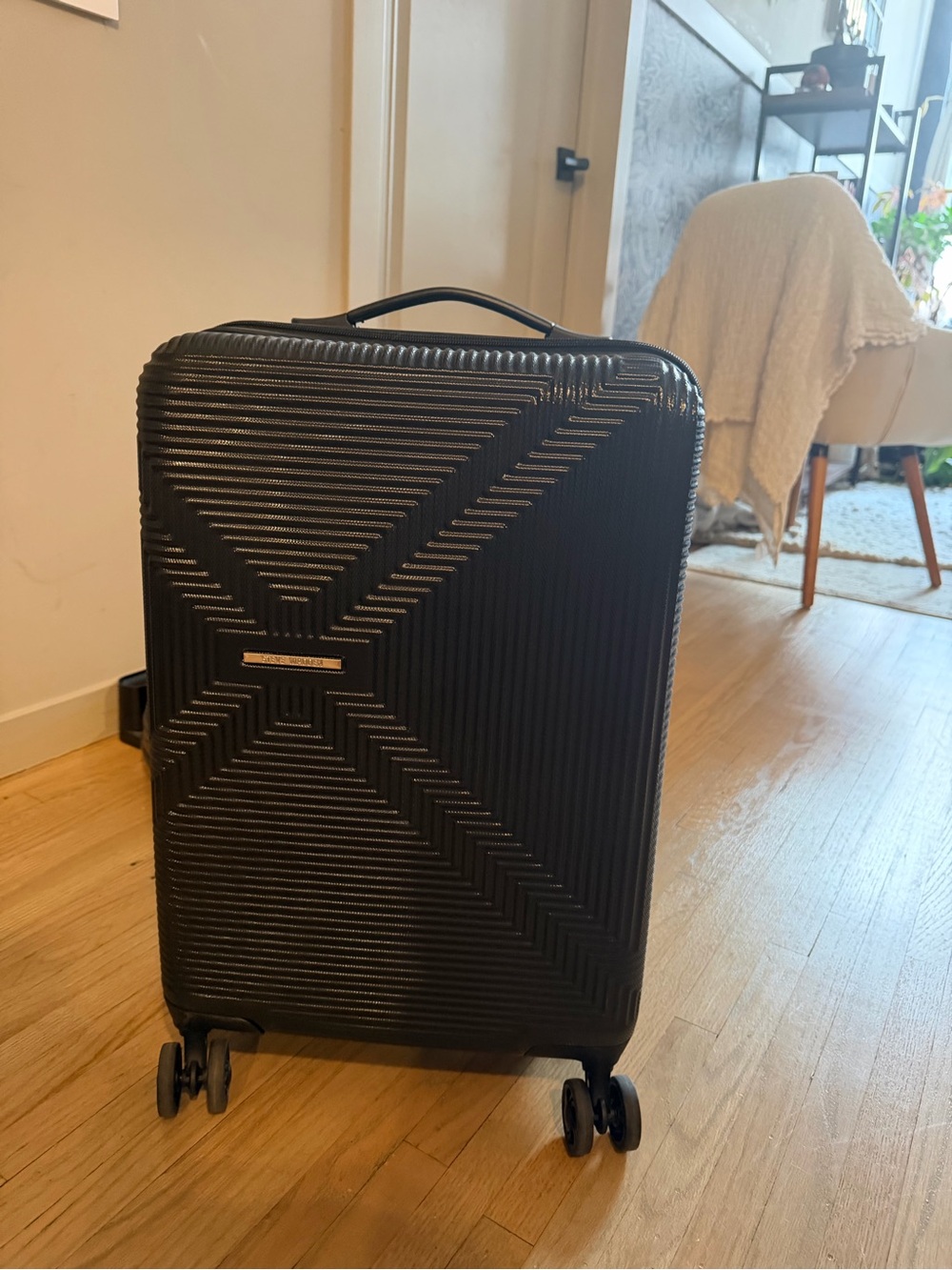 Steve Madden Black Hard-Shell Spinner Carry-On